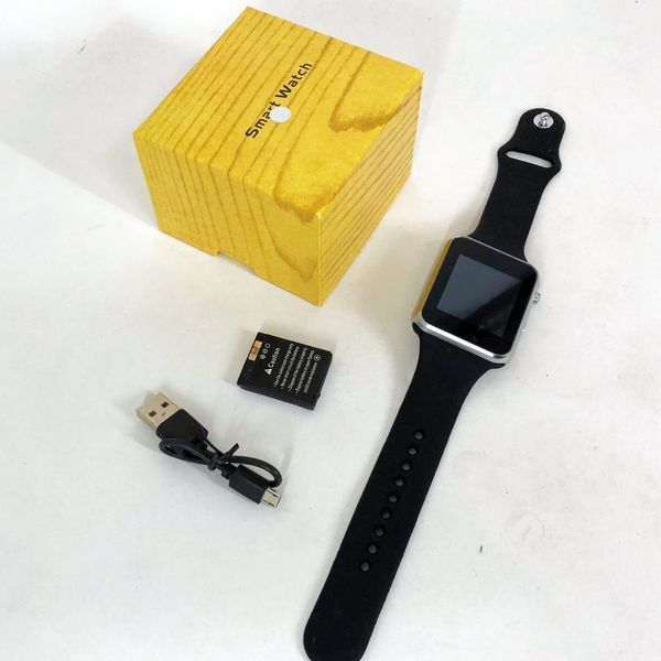 Смарт-часы Smart Watch A1 умные электронные со слотом под sim-карту + карту памяти micro-sd. Цвет: серебряный 00022419 фото