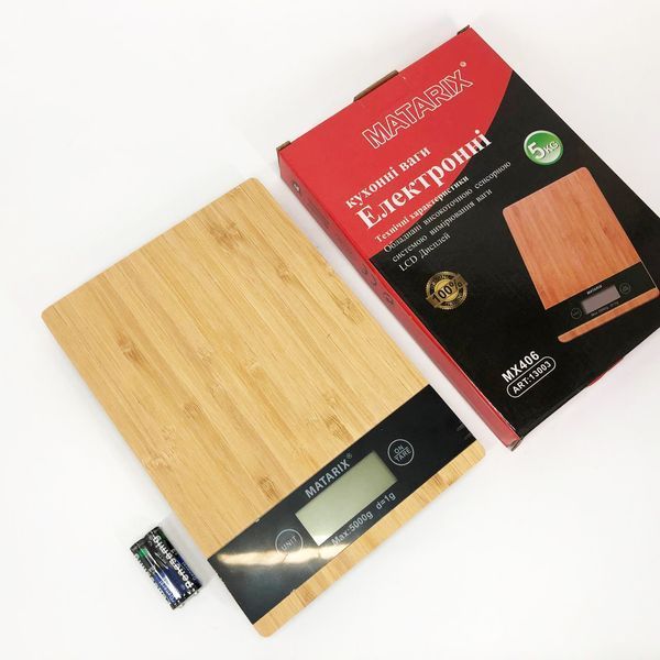 Весы кухонные MATARIX MX-406 5кг Wood, Кухонные весы для приготовления блюд, Весы для домашней кухни 00018634 фото