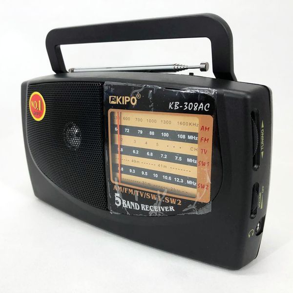 Радиоприемник KIPO KB-308AC - мощный 5-ти волновой фм Радиоприемник fm диапазона, Приемник фм радио 00017467 фото