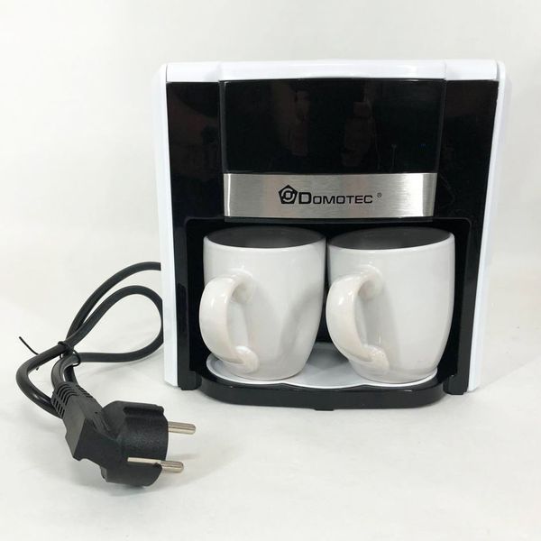 Кавоварка Domotec MS-0706 з двома чашками в наборі біла, Кавоварки для домашнього користування 00019768 фото