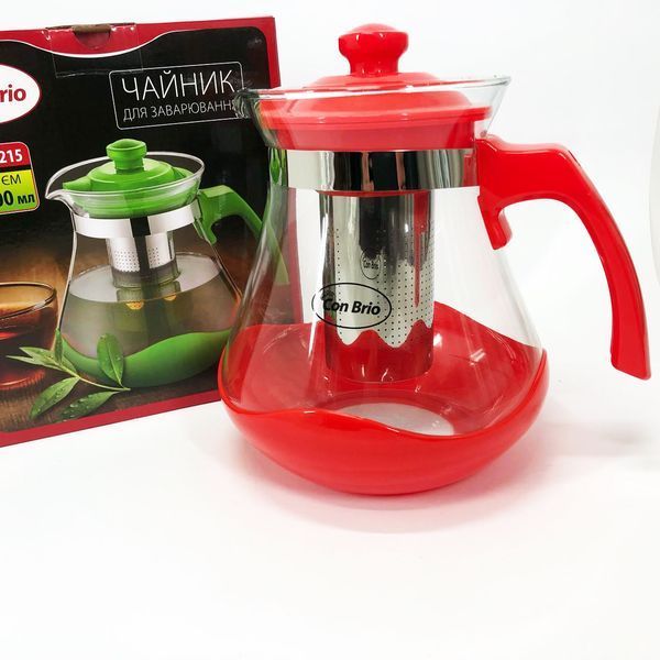 Чайник заварочный Con Brio Green CB-6215 1,5 л, Чайник заварочный качественный на кухню. Цвет: красный 00019114 фото