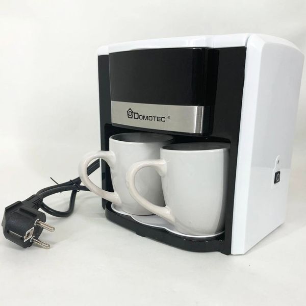 Кавоварка Domotec MS-0706 з двома чашками в наборі біла, Кавоварки для домашнього користування 00019768 фото