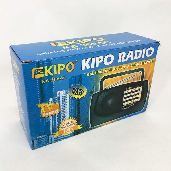 Радиоприемник KIPO KB-308AC - мощный 5-ти волновой фм Радиоприемник fm диапазона, Приемник фм радио 00017467 фото