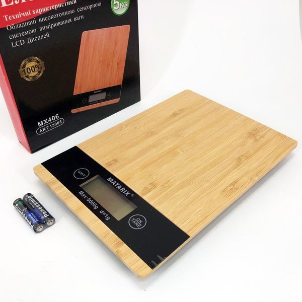 Весы кухонные MATARIX MX-406 5кг Wood, Кухонные весы для приготовления блюд, Весы для домашней кухни 00018634 фото