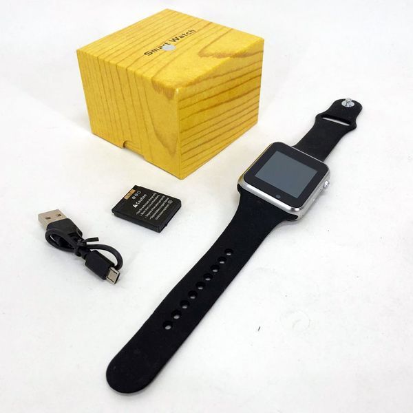 Смарт-часы Smart Watch A1 умные электронные со слотом под sim-карту + карту памяти micro-sd. Цвет: серебряный 00022419 фото