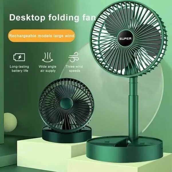 Портативний міні вентилятор для дому Telescopic Folding Fan Складаний настільний вентилятор із USB зарядкою 00018517 фото