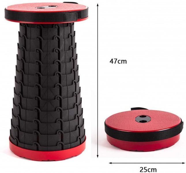 Розкладний стілець, складаний табурет Retractable Stool. Колір червоний 00013273 фото