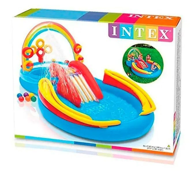 Надувной Игровой центр бассейн Intex 57453 Радуга 297 х 193 х 135см, 428л 00013965 фото