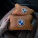 Комплект автоподушек 2шт из натуральной коричневой кожи для BMW. Ортопедическая подушка в авто БМВ 00016732 фото 19
