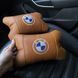 Комплект автоподушек 2шт из натуральной коричневой кожи для BMW. Ортопедическая подушка в авто БМВ 00016732 фото 12