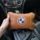 Комплект автоподушек 2шт из натуральной коричневой кожи для BMW. Ортопедическая подушка в авто БМВ 00016732 фото 3