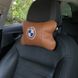 Комплект автоподушек 2шт из натуральной коричневой кожи для BMW. Ортопедическая подушка в авто БМВ 00016732 фото 18