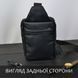 Сумка мужская - кожаная, нагрудная сумка слинг кожаная черная на 3 кармана, мужская сумка на грудь 00018442 фото 11