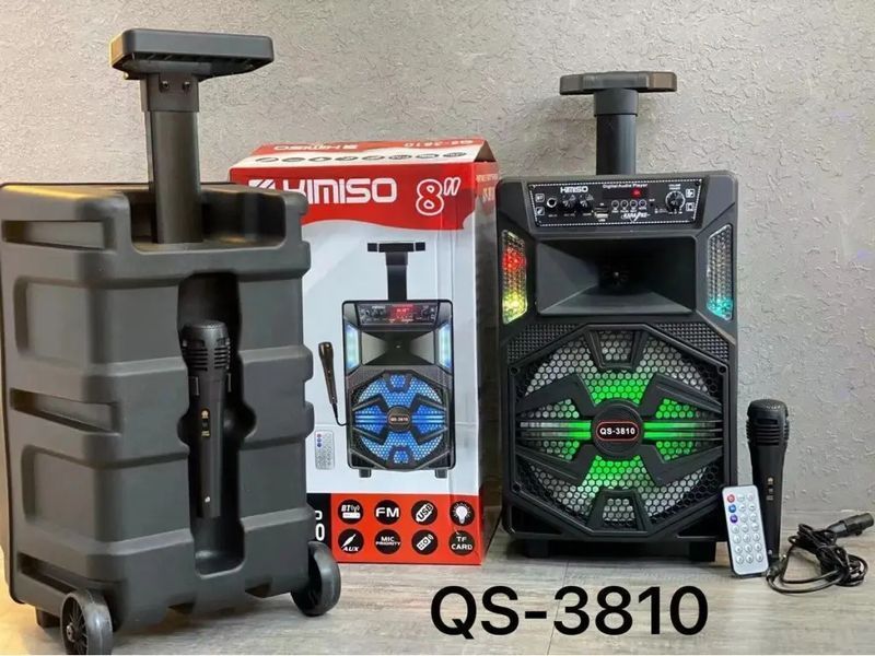 Портативная колонка с микрофоном Kimiso QS-3810 Bluetooth для караоке пультом 00018036 фото