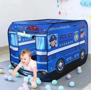 синяя Полицейский автобус Детская игровая палатка TK Group TENT 110 х 70 х 70 см в сумке 00016054 фото