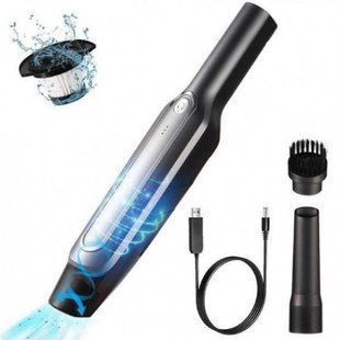 Пылесос для авто Car vacuum cleaner с аккумулятором, автомобильный пылесос беспроводной. Цвет: черный 00016759 фото