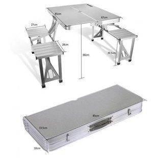 Складной алюминиевый стол для пикника со стульями Picnic Table 00014096 фото