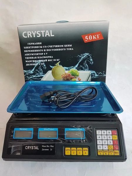 Весы Crystal 50 kg электронные настольные весы с калькулятором торговые 00021636 фото