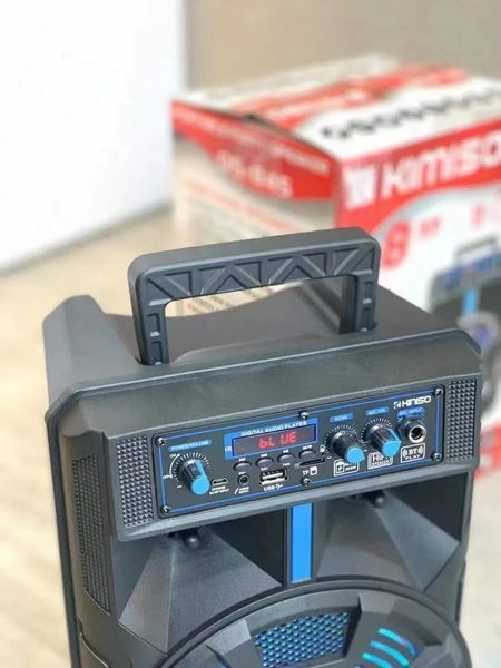 Портативная колонка Kimiso QS-845 с микрофоном и светомузыкой (USB/BT/FM) 00018037 фото