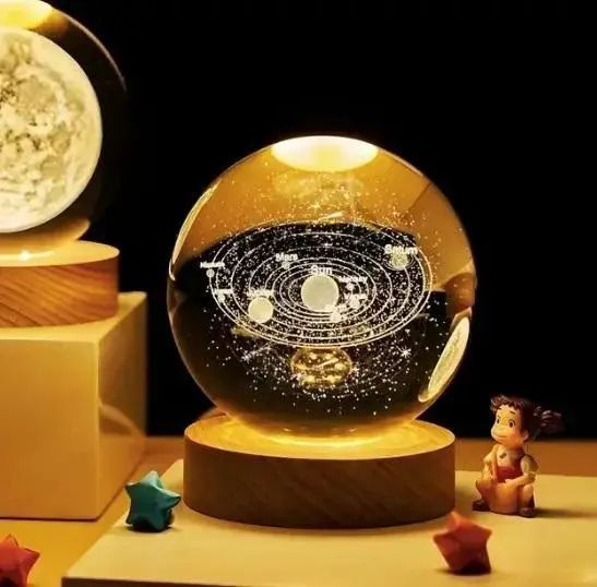 Светодиодный хрустальный шар, декоративный универсальный 3D ночник, хрустальный шар "Планета" 00023643 фото