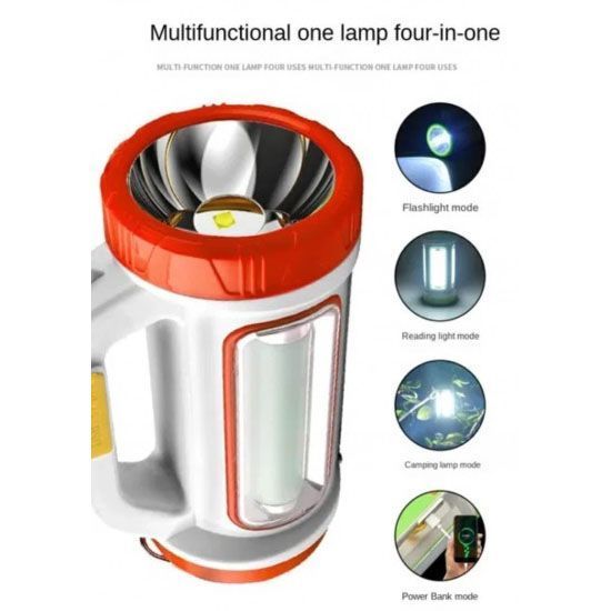 Фонарь переносной кемпинг 6088-LED+COB с функцией PowerBank, фонари для кемпинга camping. Цвет: оранжевый 00022920 фото