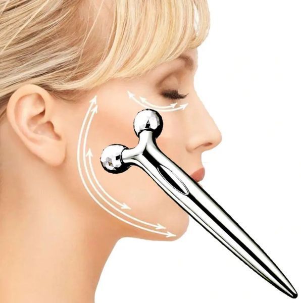 Роликовый ручной массажер для лица с 3D шариками LBJ-116B 3D Massager Серебристый 00014758 фото