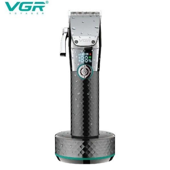 Професійна бездротова машинка для стрижки VGR V-682 тример для волосся, бороди та вусів на підставці 00014468 фото