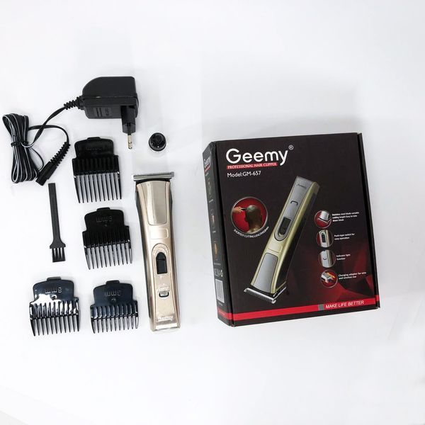 Машинка для стрижки Gemei GM-657 бездротова з комплектом насадок, Перукарські машинки 00014519 фото