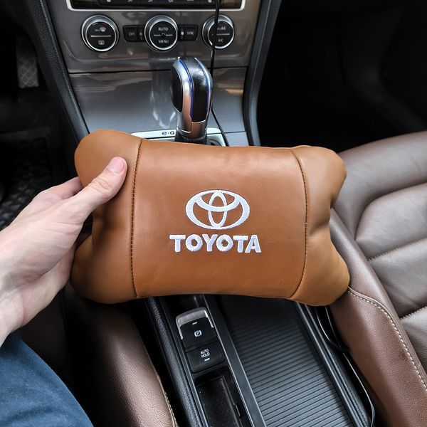 Набір шкіряних подушок 2шт на підголівник Toyota. Комфортні ортопедичні подушки,Тойота 00016733 фото