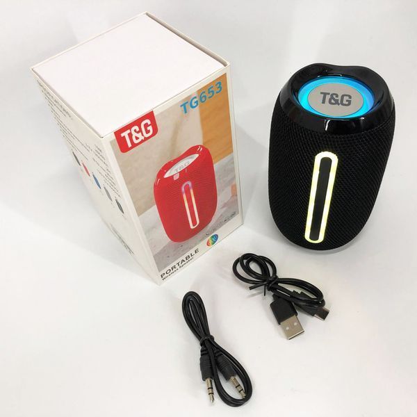 Портативна Bluetooth-колонка TG653 USB з ремінцем, акумуляторна колонка для музики. Колір: чорний 00017231 фото