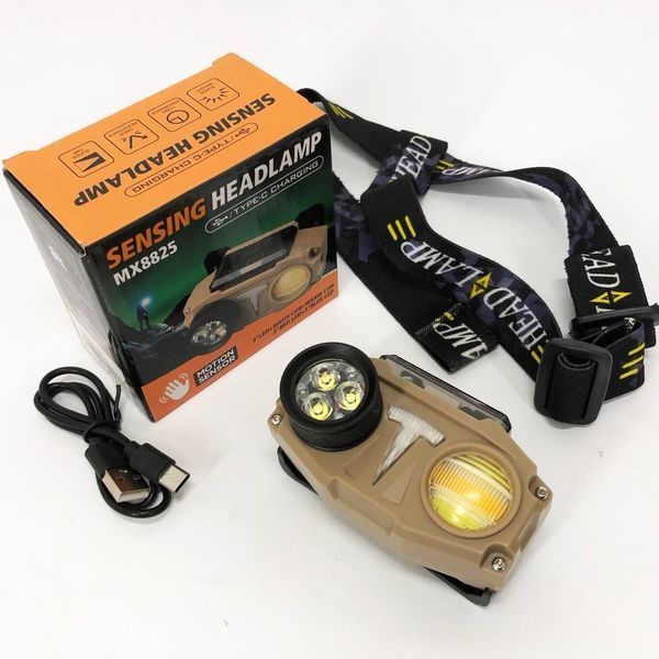 Ліхтар налобний CH-8825-3P35+COB(white+yellow)+RGB, Ліхтар на голову діодний, Ліхтар акумуляторний 00023067 фото