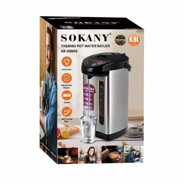 Термопот електричний чайник термос Sokany SK-09060 на 6,8 л 800 Вт 00019542 фото