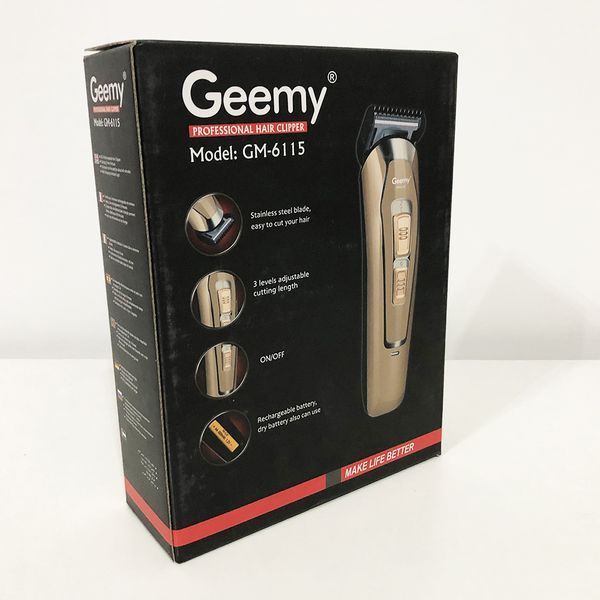 Машинка для стрижки GEMEI GM-6115, машинка для стрижки волосся домашня. Колір: бежевий 00015196 фото