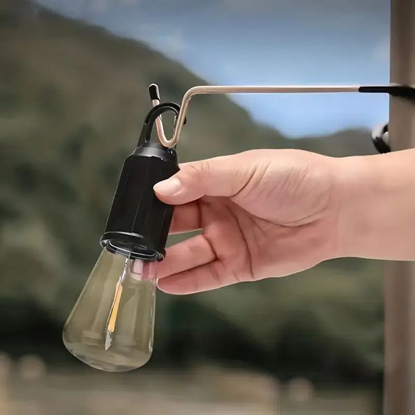 Лампочка з акумулятором + карабін, від USB, BL HK-169C / Підвісна LED лампочка / Ліхтар для кемпінгу 00023675 фото