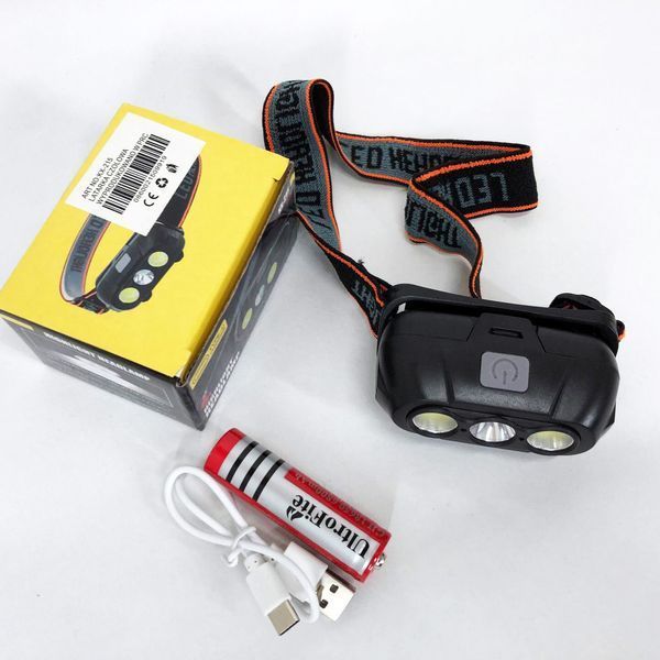 Фонарь налобный аккумуляторный KX-215-LED-2COB, Налобный светодиодный фонарь для ночных прогулок 00023007 фото