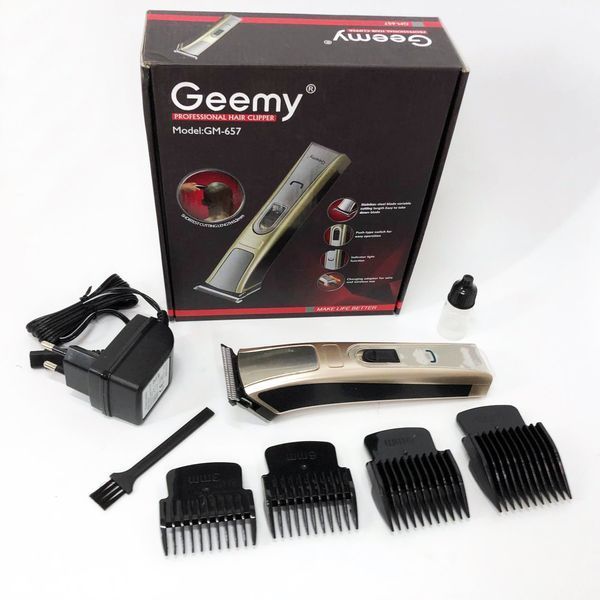 Машинка для стрижки Gemei GM-657 бездротова з комплектом насадок, Перукарські машинки 00014519 фото