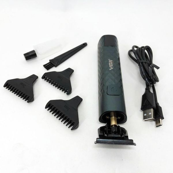Триммер для стрижки волос, усов, бороды VGR V-077 с USB зарядкой, корпус металл, триммер беспроводной 00015488 фото