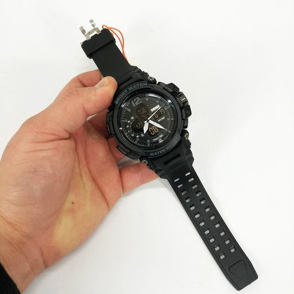 Часы наручные мужские SKMEI 1343BK BLACK, часы тактические противоударные. Цвет: черный 00022034 фото