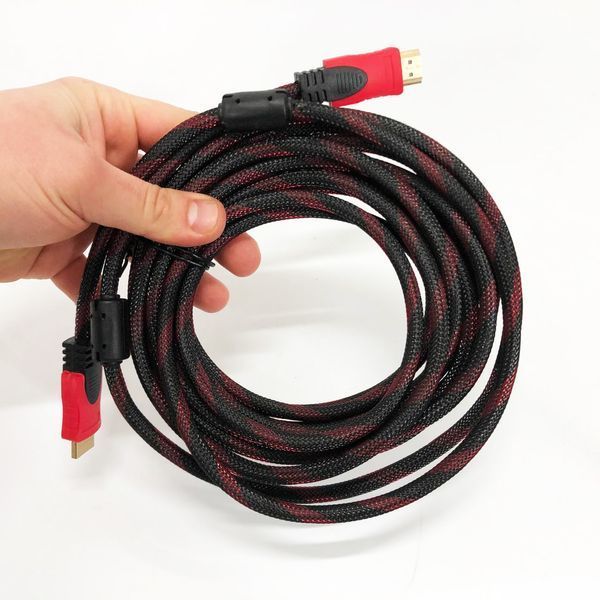 Кабель посилений 5м перехідник адаптер HDMI-HDMI тато-тато аудіо відео шнур в обмотці 00017298 фото