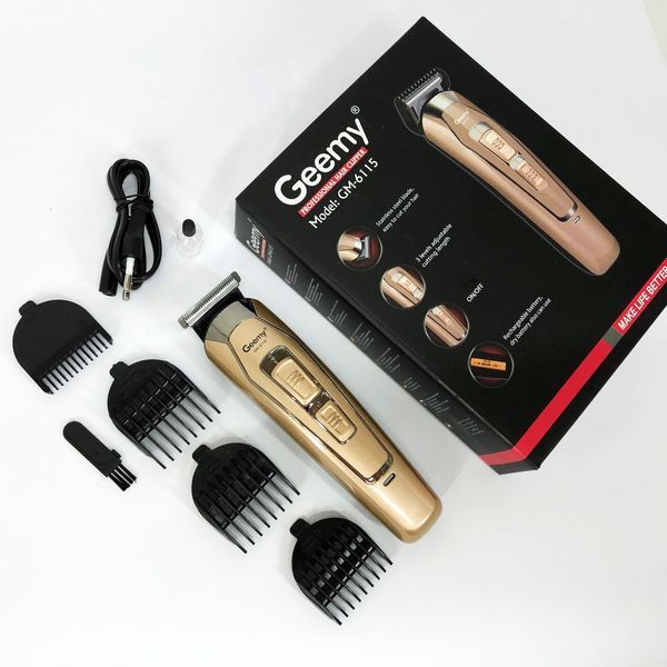 Машинка для стрижки GEMEI GM-6115, машинка для стрижки волосся домашня. Колір: бежевий 00015196 фото