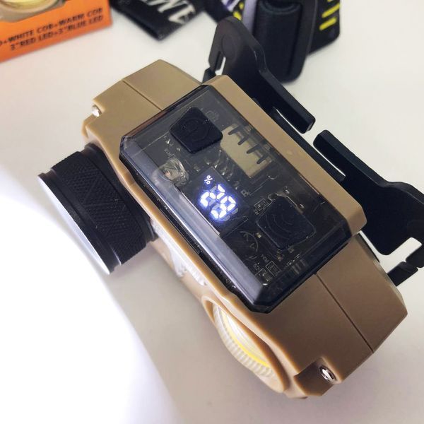 Ліхтар налобний CH-8825-3P35+COB(white+yellow)+RGB, Ліхтар на голову діодний, Ліхтар акумуляторний 00023067 фото