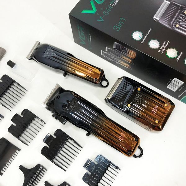 Комплект VGR 3 в 1 V-644 акумуляторна машинка для стрижки, триммер та електробритва шейвер 00014572 фото