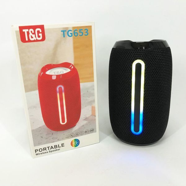 Портативна Bluetooth-колонка TG653 USB з ремінцем, акумуляторна колонка для музики. Колір: чорний 00017231 фото