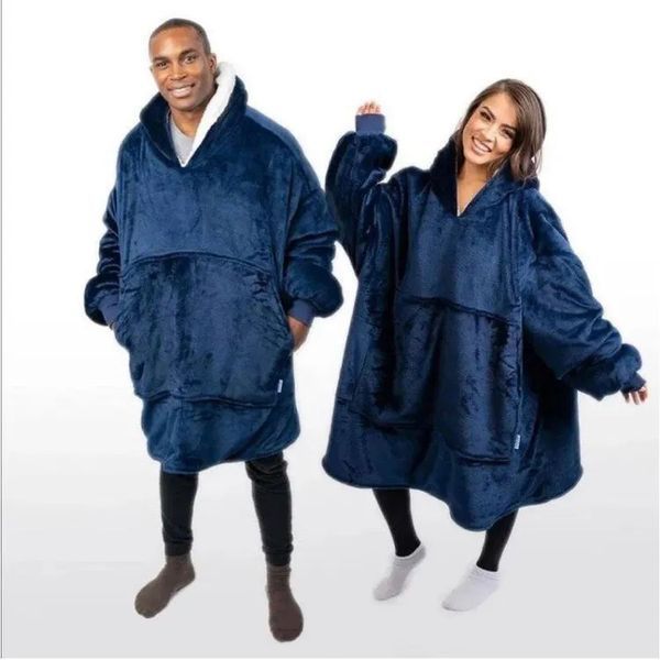 Плед толстовка с капюшоном и рукавами Huggle Hoodie оверсайз. Цвет: синий 00016278 фото