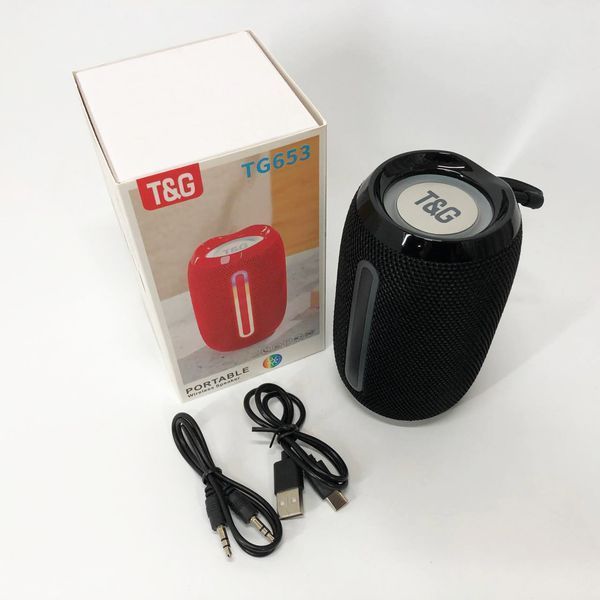 Портативна Bluetooth-колонка TG653 USB з ремінцем, акумуляторна колонка для музики. Колір: чорний 00017231 фото