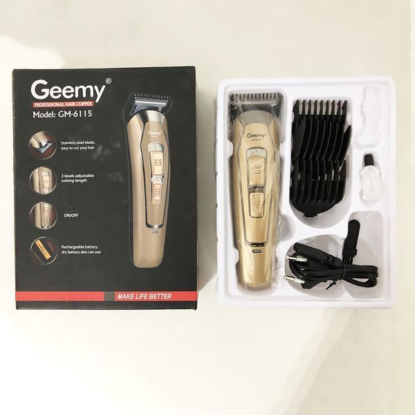 Машинка для стрижки GEMEI GM-6115, машинка для стрижки волосся домашня. Колір: бежевий 00015196 фото