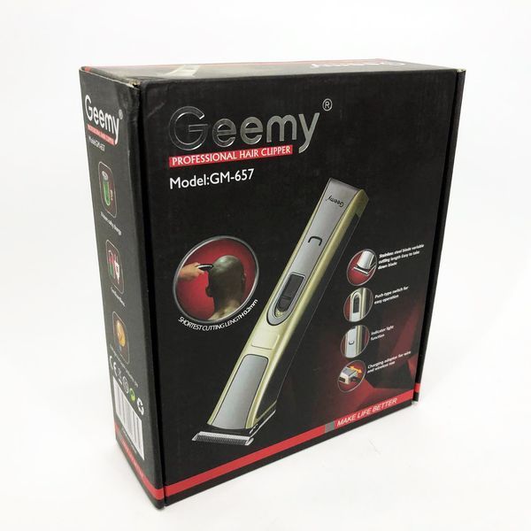 Машинка для стрижки Gemei GM-657 бездротова з комплектом насадок, Перукарські машинки 00014519 фото