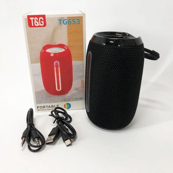 Портативна Bluetooth-колонка TG653 USB з ремінцем, акумуляторна колонка для музики. Колір: чорний 00017231 фото