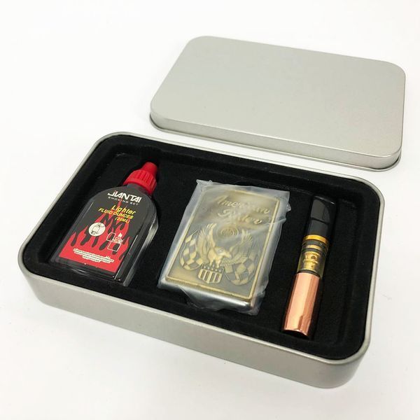 Зажигалка бензиновая в подарочной коробке N4, зажигалка в подарочном футляре, подарок зажигалка парню 00022991 фото