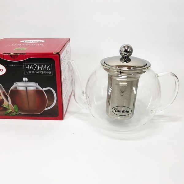 Заварочный чайник Con Brio 1 л CB-6310, Чайник самовар стеклянный, Эксклюзивные заварочные чайники 00019115 фото